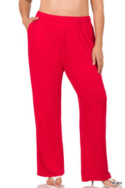 SALE!! BT-E [Lovely View} Ruby Red Drawstring Lounge Pants PLUS SIZE 1X 2X 3X