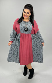 36  CP-C {Out And About} Gray Animal Print Dress PLUS SIZE 1X 2X 3X