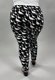 LEG-97 {Bye Bye Birdie} Black Bird Print Leggings  EXTENDED PLUS SIZE 3X/5X