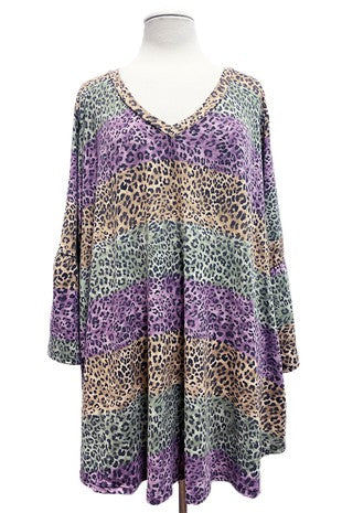 29 PQ {Feeling The Heat} Mocha/Purple Leopard Top PLUS SIZE XL 2X 3X