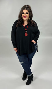 SALE! 27 SLS-A {Simple Adventures} Black Long Sleeve Tunic PLUS SIZE 1X 2X 3X