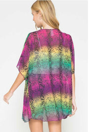 SALE!! 67 OT-B {Wild For You} Multi Color Snake Skin Kimono Plus Size 1X 2X 3X