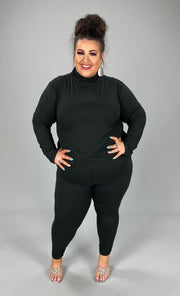 SALE!! 87 SET-B {Walk This Way} Black Long Sleeve Top W Bottoms PLUS SIZE 1X 2X 3X