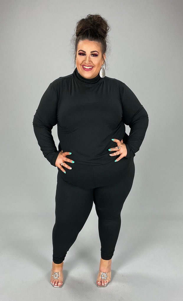 87  SET-B {Walk This Way} Black Long Sleeve Top W Bottoms   PLUS SIZE 1X 2X 3X