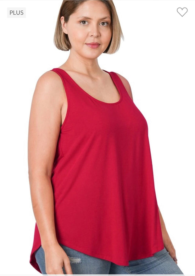 48 SV-F {Simply Delightful} Burgundy Sleeveless Tank PLUS SIZE 1X 2X 3X