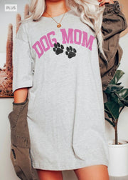 SALE!! 30 GT-C {Dog Mom Pawprint} Heather Grey Graphic Tee PLUS SIZE  1X 2X 3X