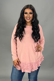 15 SLS {Spend Time With Me} Blush Top w/Lace Hem PLUS SIZE 1X 2X 3X