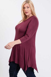 SALE! 84 SQ-B {Most Coveted} Burgundy Tunic PLUS SIZE 1X 2X 3X