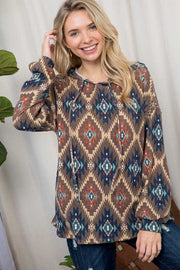 25 HD {Warm And Chic} Mocha Tribal Print Hoodie PLUS SIZE 1X 2X 3X