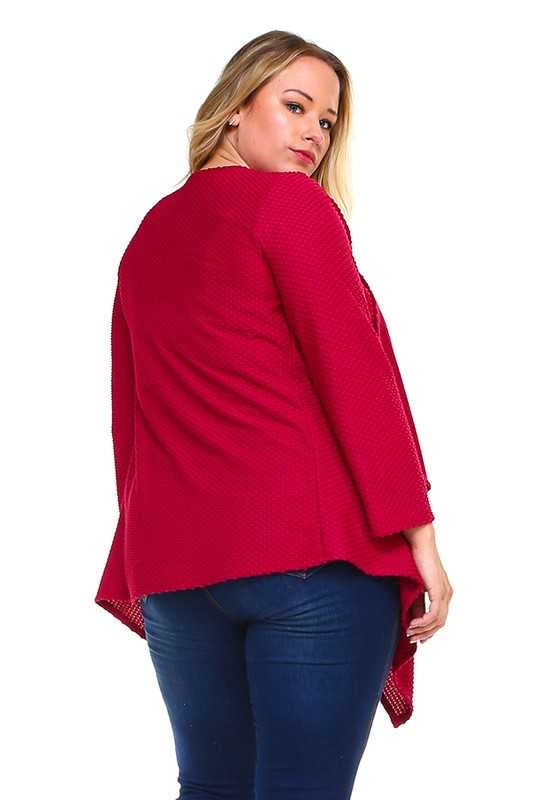 22 OT-B   {Playful Playlist} Magenta Cardigan PLUS SIZE XL 2X 3X