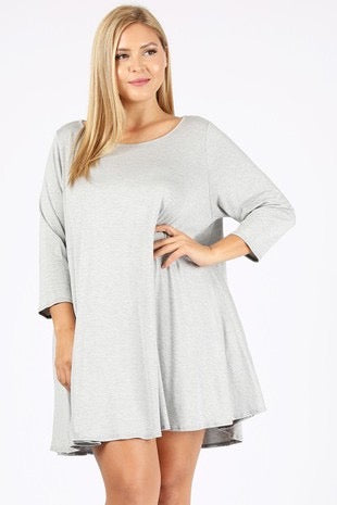 SALE!! 94 SSS-S {Leading The Way} Heather Grey Dress w/Pockets PLUS SIZE XL 2X 3X