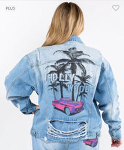 SALE!! 25 OT-C {Hollywood Jean} Distressed Denim Jacket PLUS SIZE 1X 2X 3X