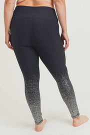 SALE!! BT-99 {Midnight Sparkle} Black Leggings With Silver Foil Detail PLUS SIZE XL 1X 2X 3X