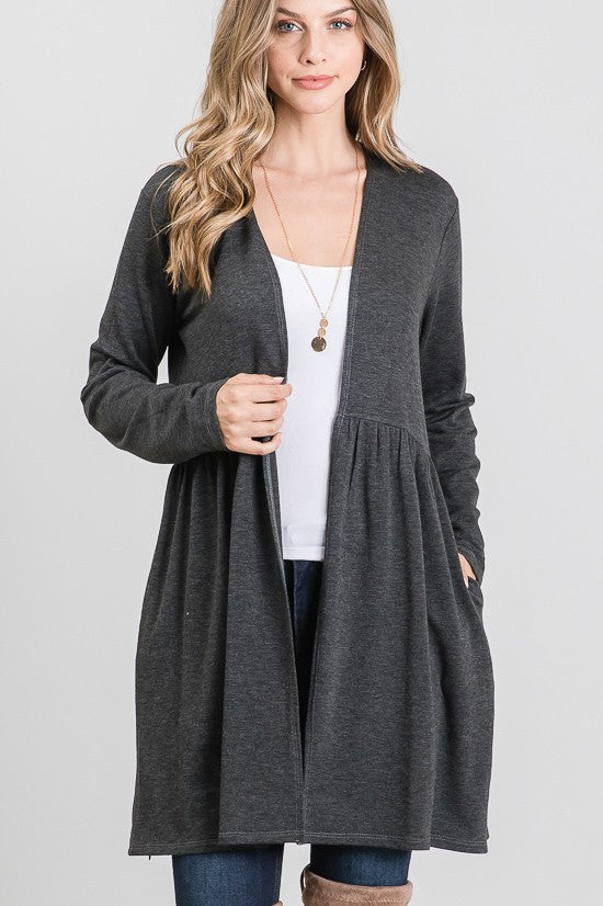 23 OT {Prepared For Anything} Charcoal Long Sleeve Cardigan PLUS SIZE 1X 2X 3X