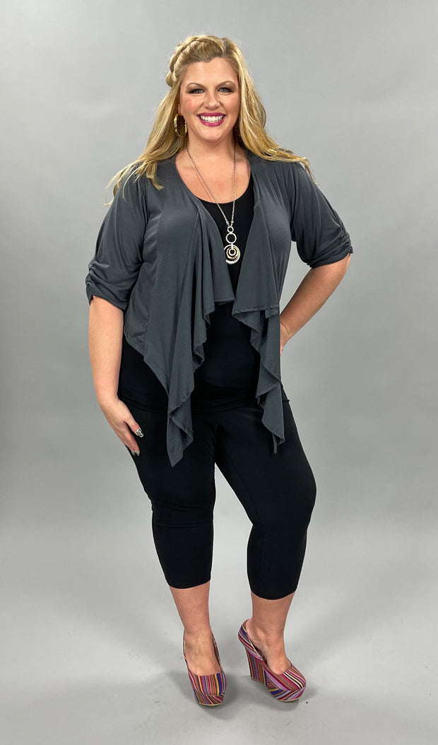 SALE!! OT-B Charcoal Tie-Front Bolero  PLUS SIZE 1X 2X 3X