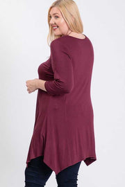 SALE! 84 SQ-B {Most Coveted} Burgundy Tunic PLUS SIZE 1X 2X 3X