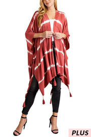 SALE!! 93 OT-C {Life Is Good} Brick Red Tie Dye Kimono PLUS SIZE 1X/2X  2X/3X