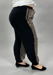 SALE!! BT-R {City Feels} Umgee Black/Leopard Print Pants PLUS SIZE XL 1X 2X