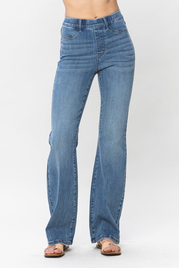 SALE!! BT-Z {Judy Blue} Pull On Med Blue High Waist Slim Bootcut Jeans PLUS SIZE 14 16 18 20