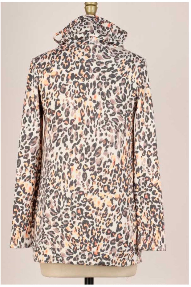 SALE!! 16 PLS-K {Burning Skies} Brown Orange Leopard Mask Top PLUS SIZE XL 2X 3X