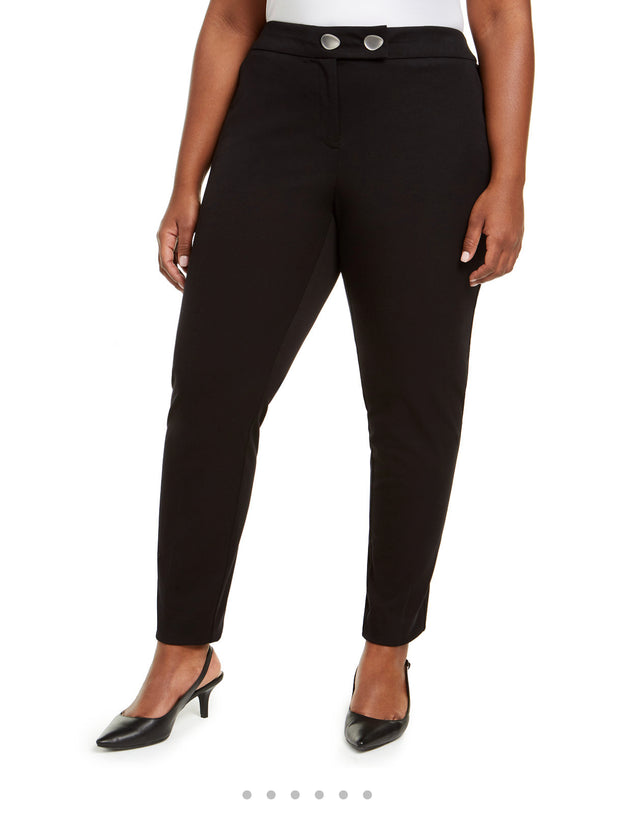 SALE!! BT-R  M-109 {Alfani} Black Plus Size Extended Tab Skinny Pants RETAILS $84.50