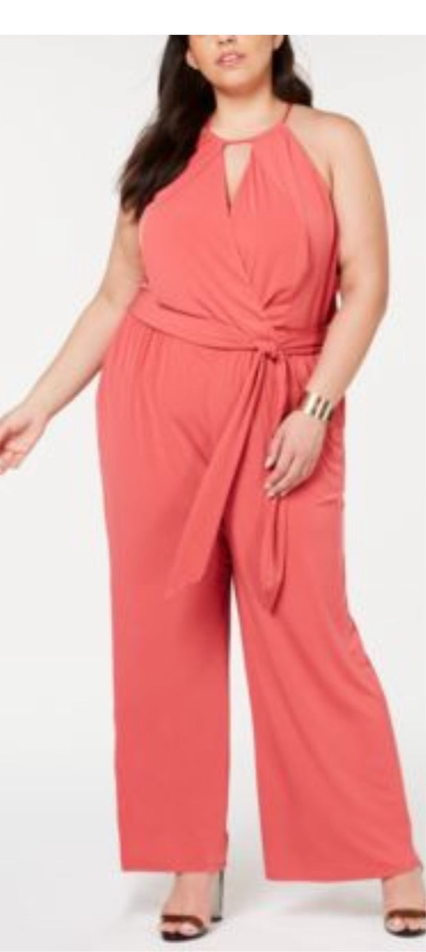 SALE!! RP-B  M-109 {1.State} Coral Halter Jumpsuit Retail $119.00 PLUS SIZE 1X