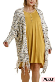 36 OT-C {First Pick} Umgee Creme/Mocha Sweater PLUS SIZE XL 1X 2X