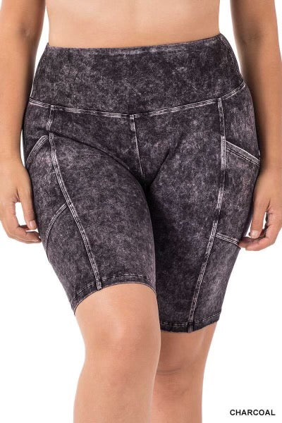 SALE!! BT-99 { Weekend Errands} Charcoal Biker Shorts PLUS SIZE 1X 2X 3X