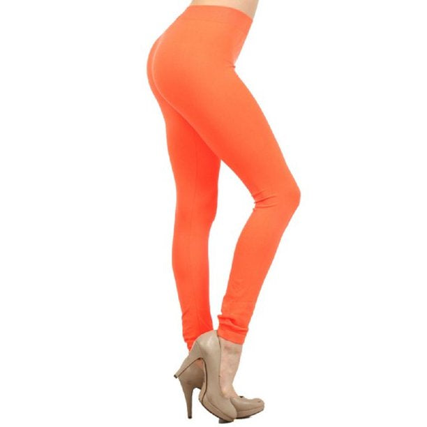 LEG-E  {Pursuit Of Comfort} Orange Full Length Leggings EXTENDED PLUS SIZE 3X/5X