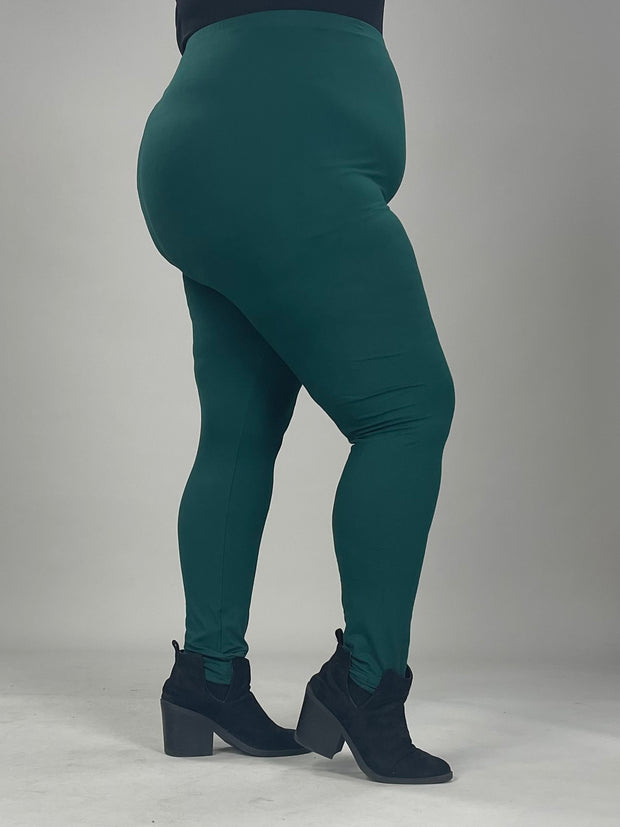 LEG-35 {Pursuit Of Comfort} Forest Green  Leggings EXTENDED PLUS SIZE 3X/5X