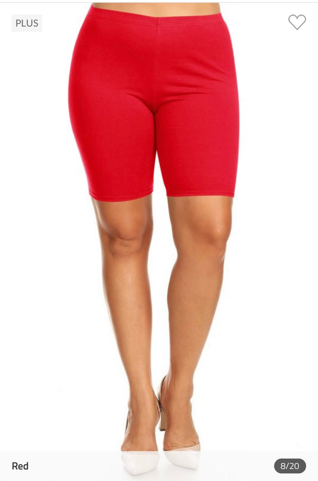 LEG-B {Confident Choice} Red Biker Shorts PLUS SIZE 1X 2X 3X