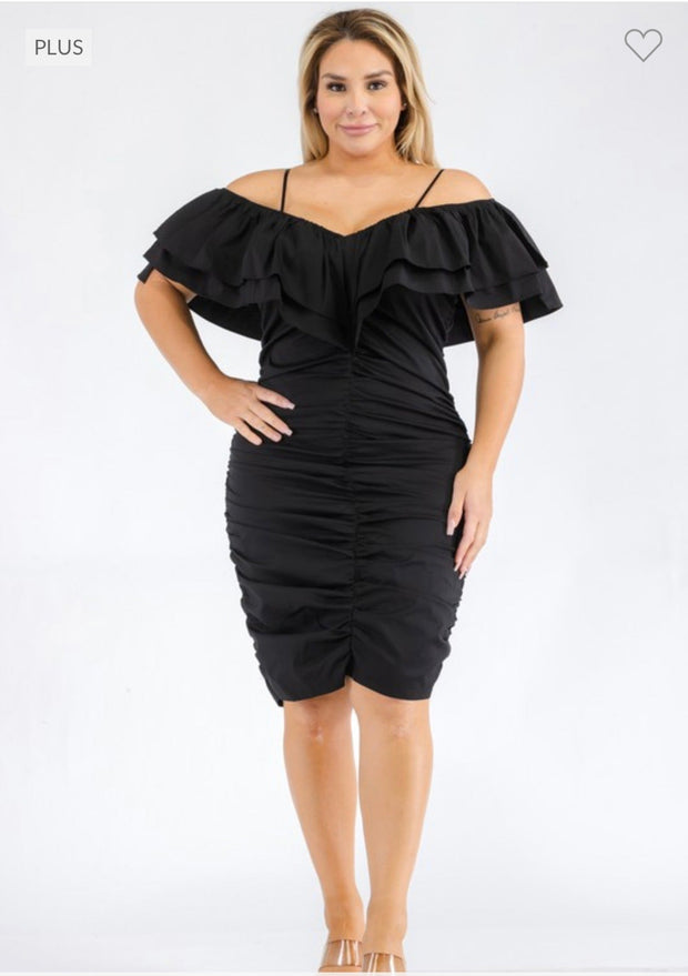 SALE!! LD-R {Living For It} Black Lined Bodycon Dress PLUS SIZE 1X 2X 3X