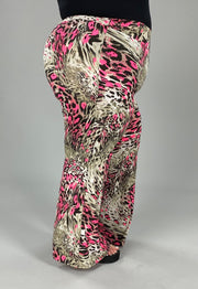 SALE!! BT-Z {Signals Crossed} Pink Animal Print Palazzo Pants PLUS SIZE 1X 2X 3X