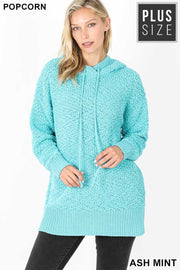 SALE! 39 HD-F {Hold Me Tight} Ash Mint Popcorn Hoodie PLUS SIZE XL 2X 3X