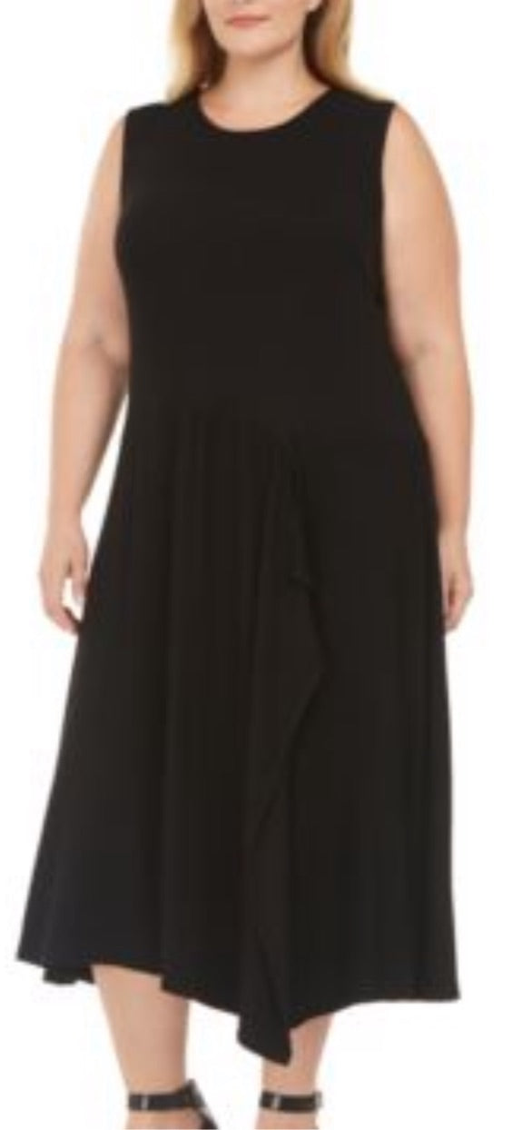 SALE!! LD-D  M-109  {Calvin Klein} Black Midi Dress Retail 129.50 PLUS SIZE 2X 3X