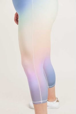 LEG-44 {Pastel Delight} Pastel Tie Dye Capri Leggings PLUS SIZE XL 1X