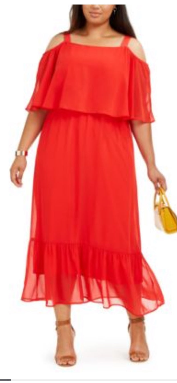 SALE!! LD-D  M-109  {NY Collection} Coral Maxi Dress Retail 70.00 PLUS SIZE 2XP