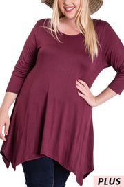 SALE! 84 SQ-B {Most Coveted} Burgundy Tunic PLUS SIZE 1X 2X 3X