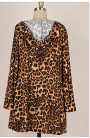 SALE! 25 OT-J {Leopard Proud} Mocha Leopard Hooded Cardigan PLUS SIZE 1X 2X 3X