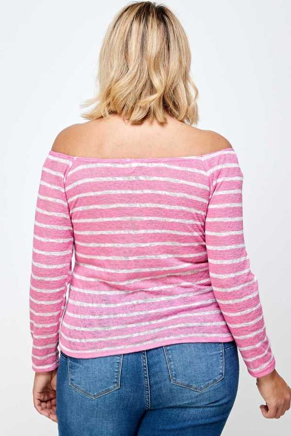 SALE!! 25 OS-N {Pink Perfection} Pink Stripe Drawstring Top PLUS SIZE XL 2X 3X