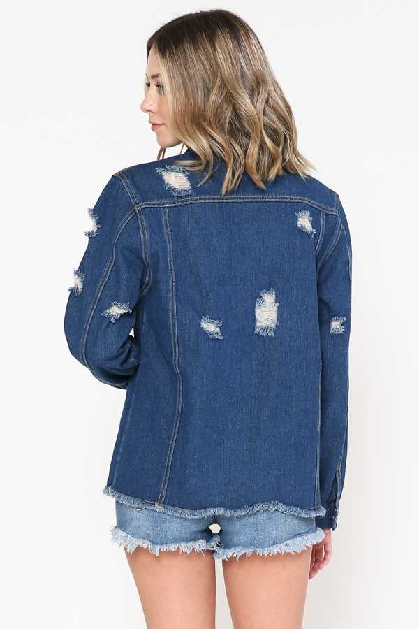 SALE!! 21 OT-C {Wrangle Me Up} Distressed Denim Jacket PLUS SIZE 1X/2X  2X/3X