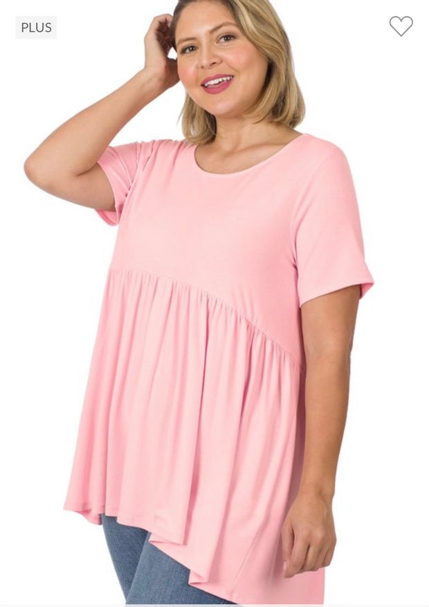 SALE!! 34 SSS-C {Feeling The Love} Dusty Pink Babydoll Tunic PLUS SIZE 1X 2X 3X