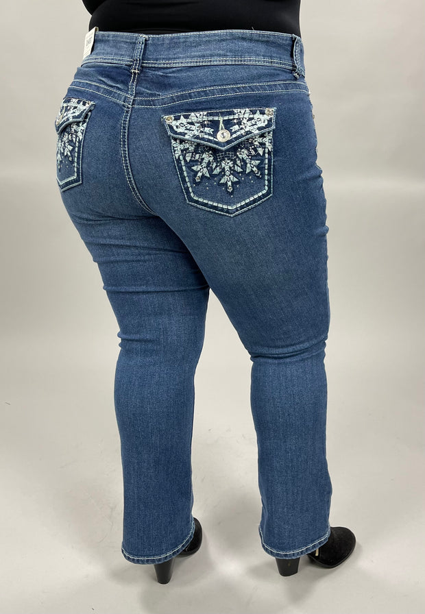 SALE!! BT-A {GEMMA RAE} Short Inseam Slim Boot Cut Jeans