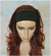 {Diane} Long Red Slight Waves Synthetic  Headband Wig