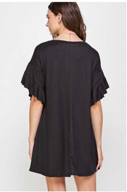 SALE!! 72 SSS-B {Living for Me} Black Dress W/Round Neck Plus Size 1X 2X 3X