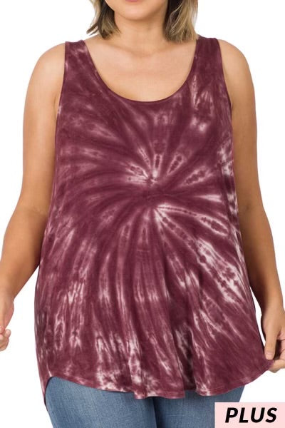 SALE!! 22 SV-R {Take It From Me} Burgundy Tie Dye Top PLUS SIZE 1X 2X 3X