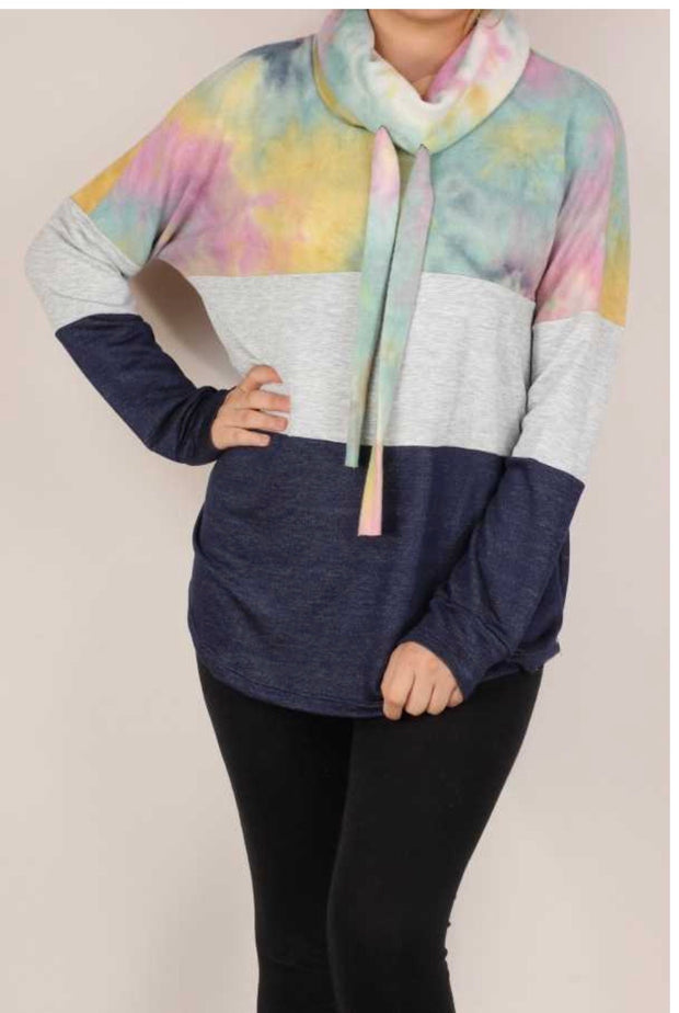 SALE! 34 CP-X {Back Off} Multi Tie Dye Contrast Hoodie PLUS SIZE XL 2X 3X