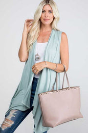 SALE!! 68 OT-H {Lovin Life} Sage Sleeveless Cardigan PLUS SIZE 1X 2X 3X