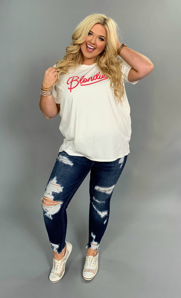 SALE!! GT-B {Blondie} Ivory Graphic Tee Plus Size 1X 2X  3X