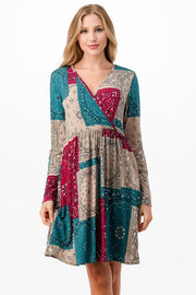 SALE! 14 PLS-A {Second Thoughts} Multi-Color Surplice Dress PLUS SIZE 1X 2X 3X